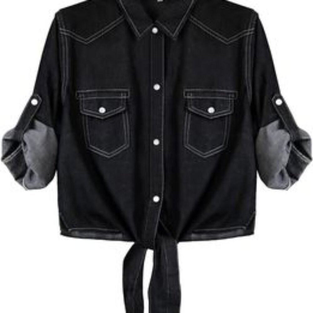 Omoone Women's Denim Crop Top